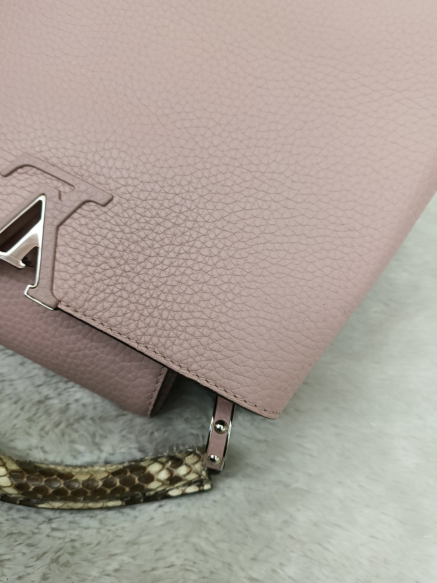 LV Capucines BB Taurillon Magnolia Handle Python 2016