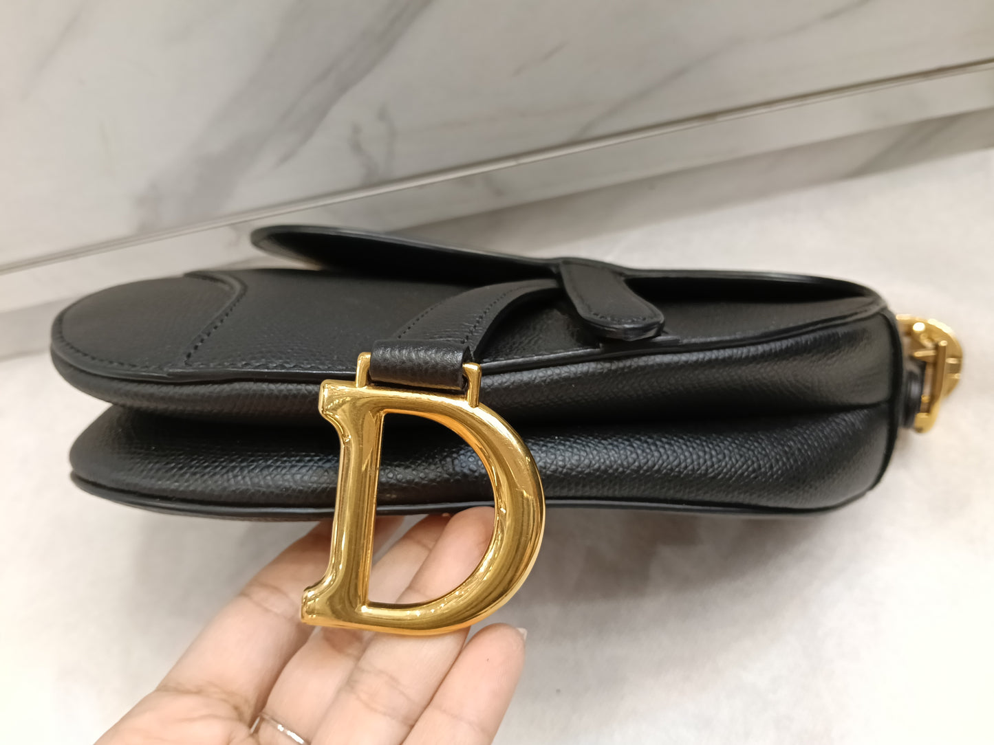 Dior Saddle Mini Grained Black GHW 2019