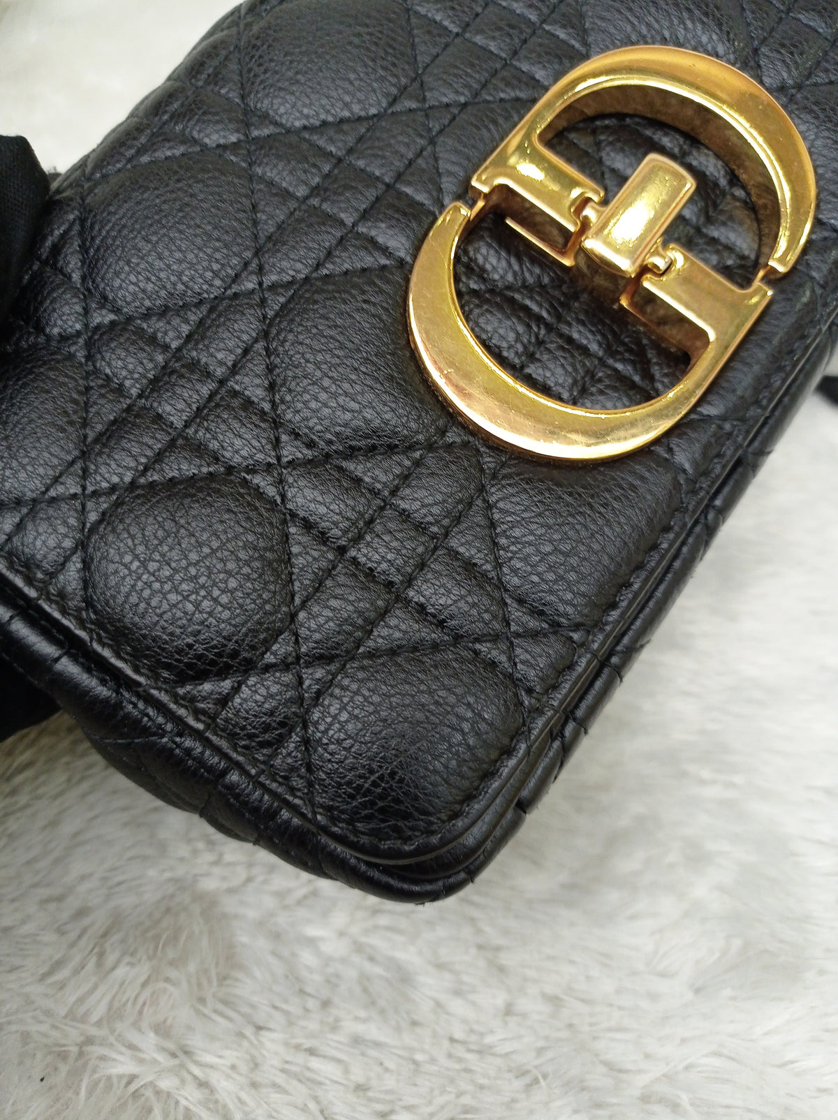 Dior Caro Small Supple Cannage Black GHW 2022
