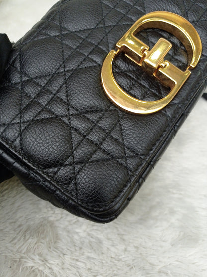 Dior Caro Small Supple Cannage Black GHW 2022