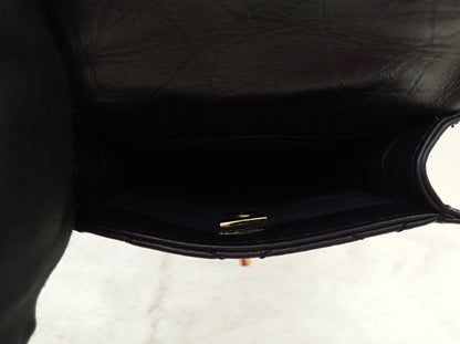 Chanel City School Flap Mini Messenger Calfskin Black GHW (CHIP)