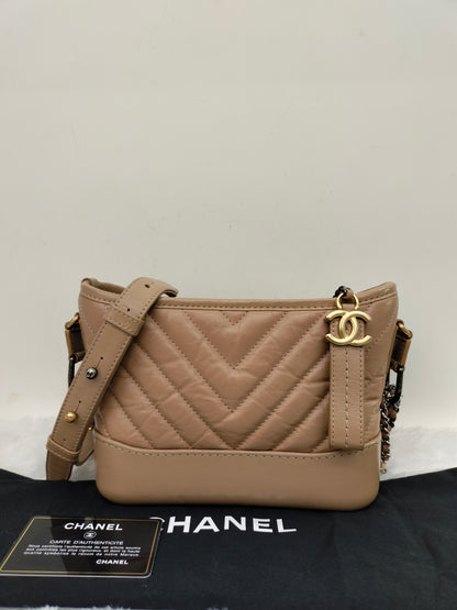 Chanel Gabrielle Small Chevron Beige GHW #29