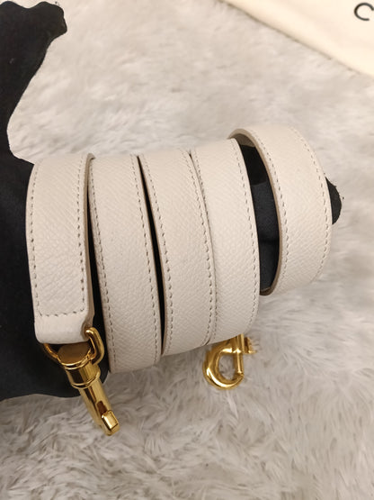 Celine Micro Belt Grained White GHW 2017