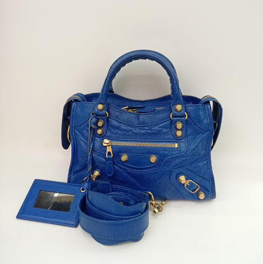 Balenciaga Mini City Blue GHW 2015