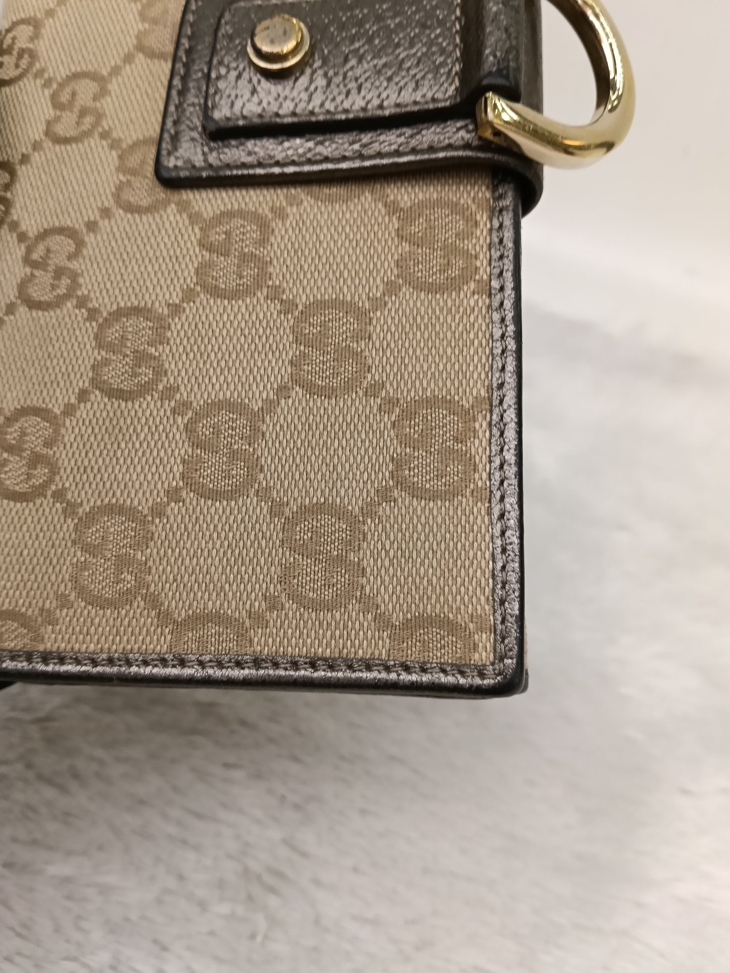 Gucci Wallet Continental D-Ring Canvas Beige Silver GHW 2007