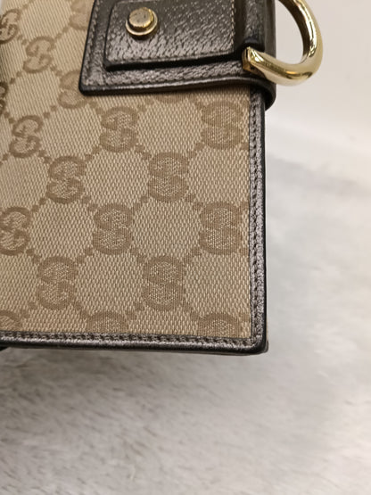 Gucci Wallet Continental D-Ring Canvas Beige Silver GHW 2007