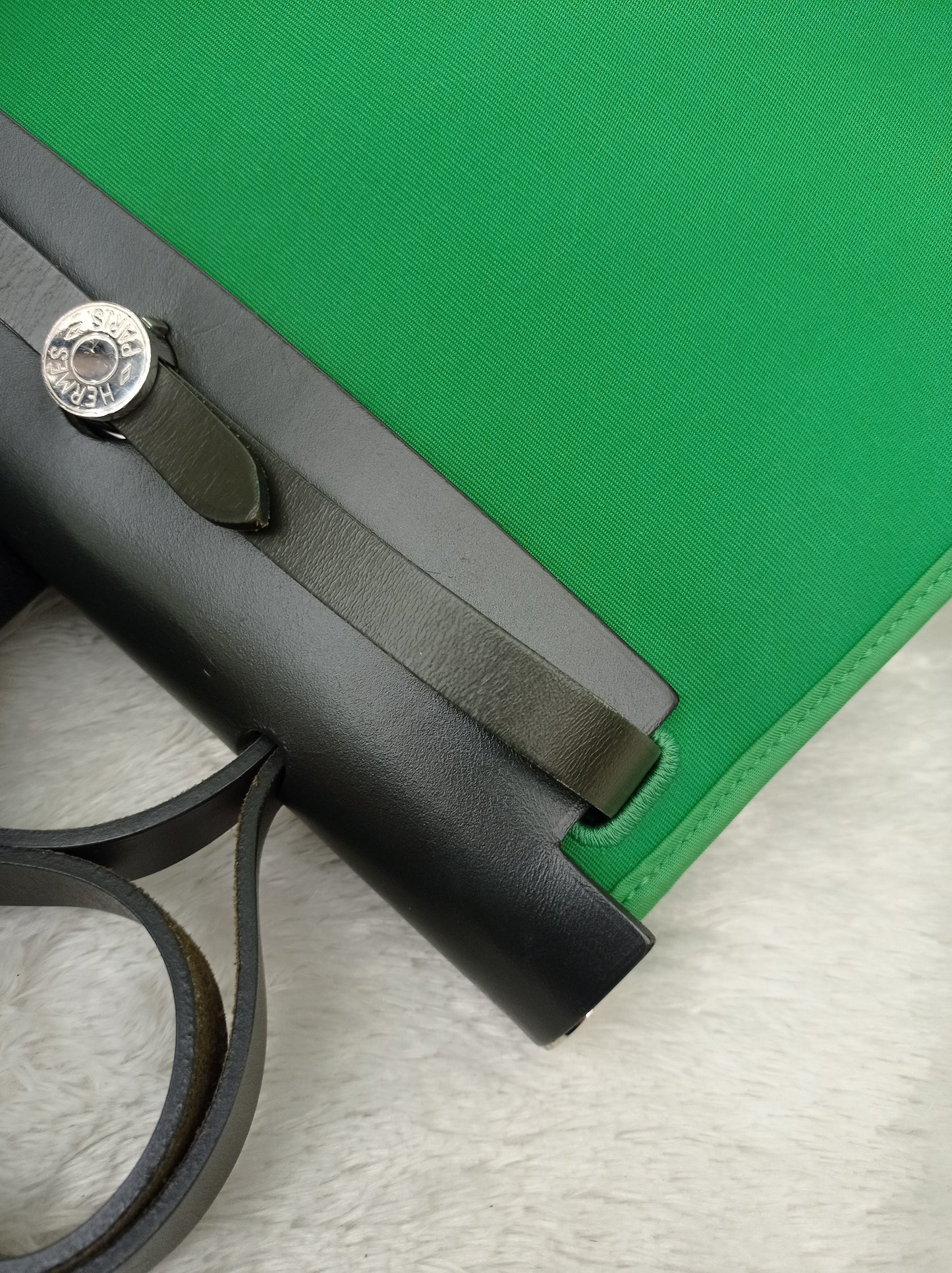 HB31 Zip Toile Vert Cactus Flap Black PHW #D