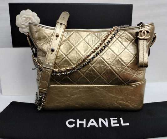 Chanel Gabrielle Medium Calfskin Gold #23 Size 28x21x9cm