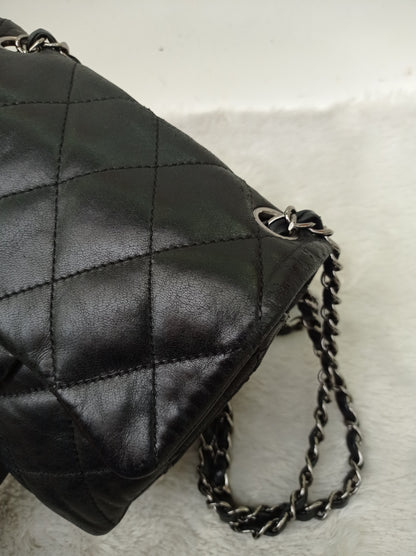 Chanel Accordion Flap Mini Lamb Black SHW #18