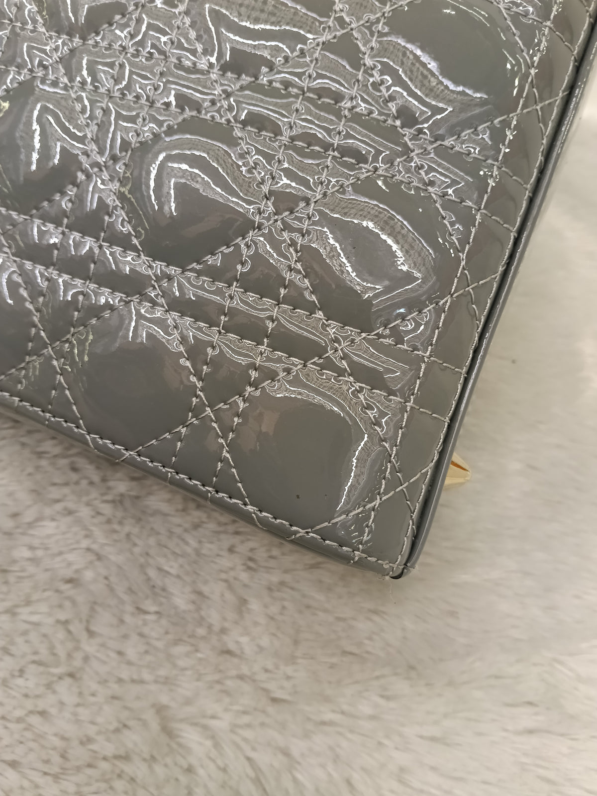Lady Dior Small Patent Grey GHW 2021