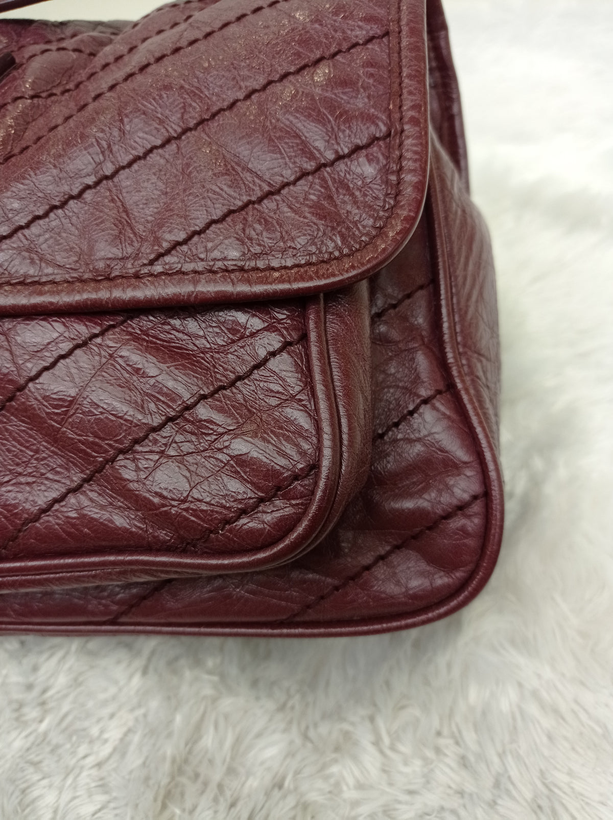 YsL Niki Medium Calfskin Burgundy RHW 2018