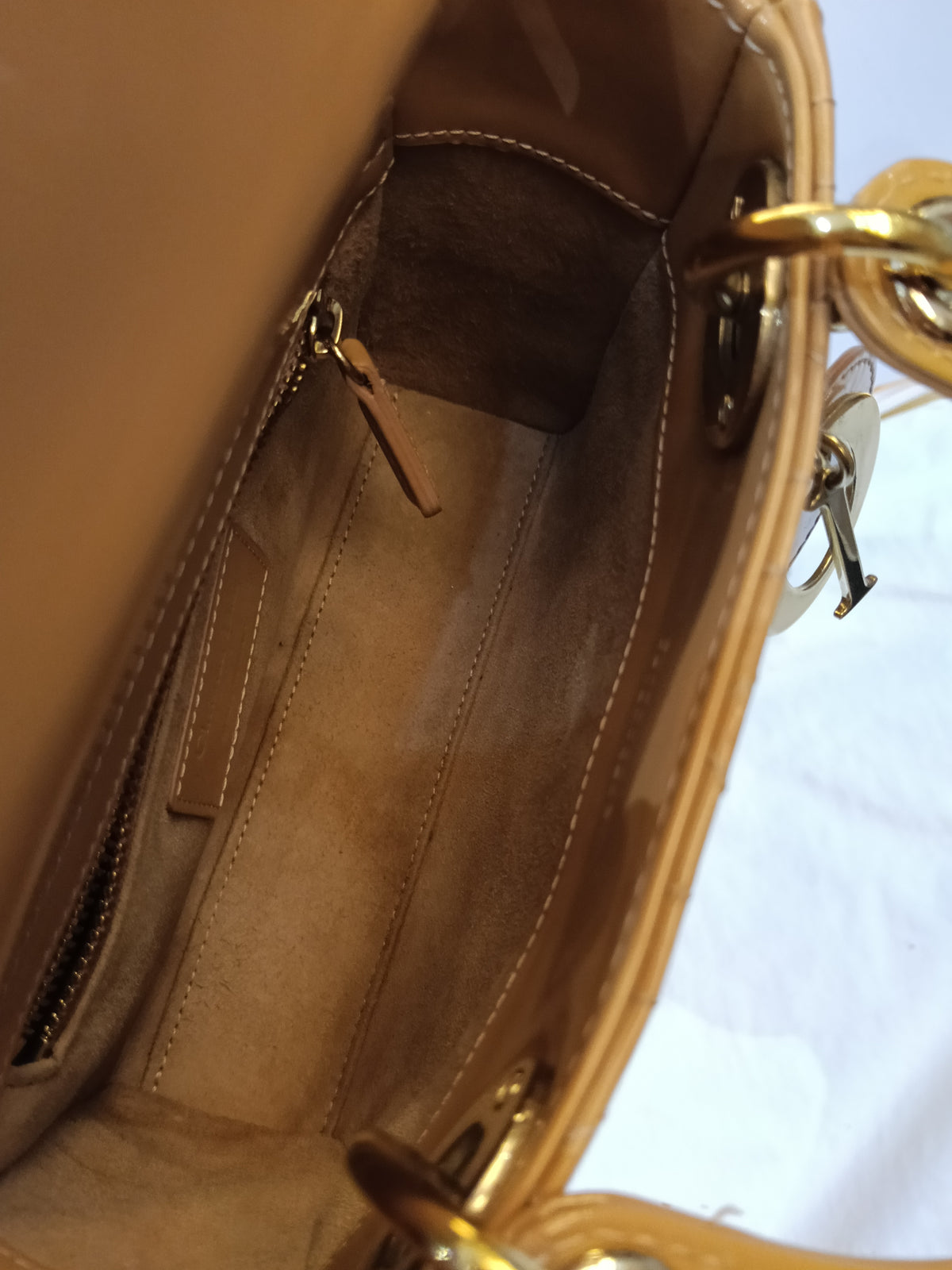 Lady Dior Mini Patent Nude GHW 2022