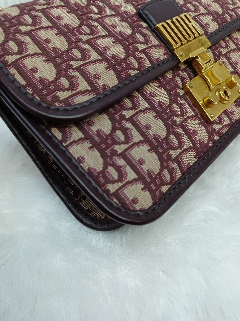 Dior Addict Flap Oblique Maroon GHW 2018