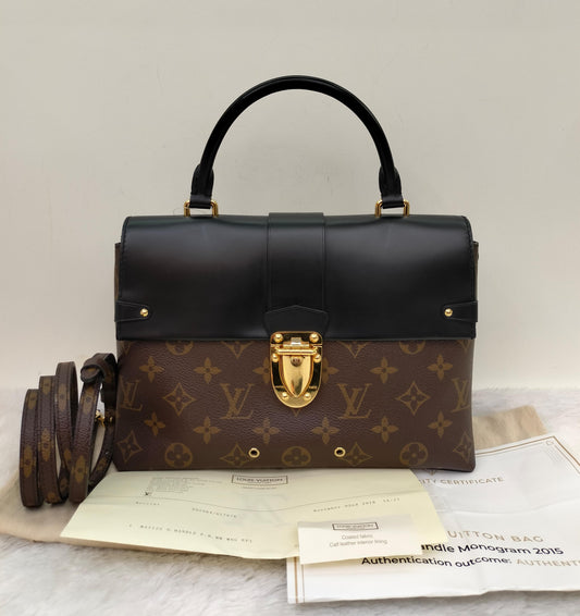 LV One Handle Flap Bag MM Monogram Noir 2016