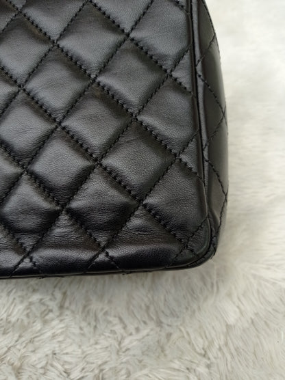 Chanel Medium Westminster Pearl Flap Lamb Black SHW #21