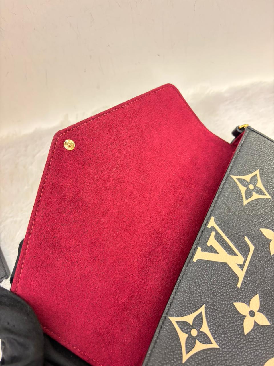 LV Pochette Felicie Monogram Empreinte Noir Beige (CHIP)