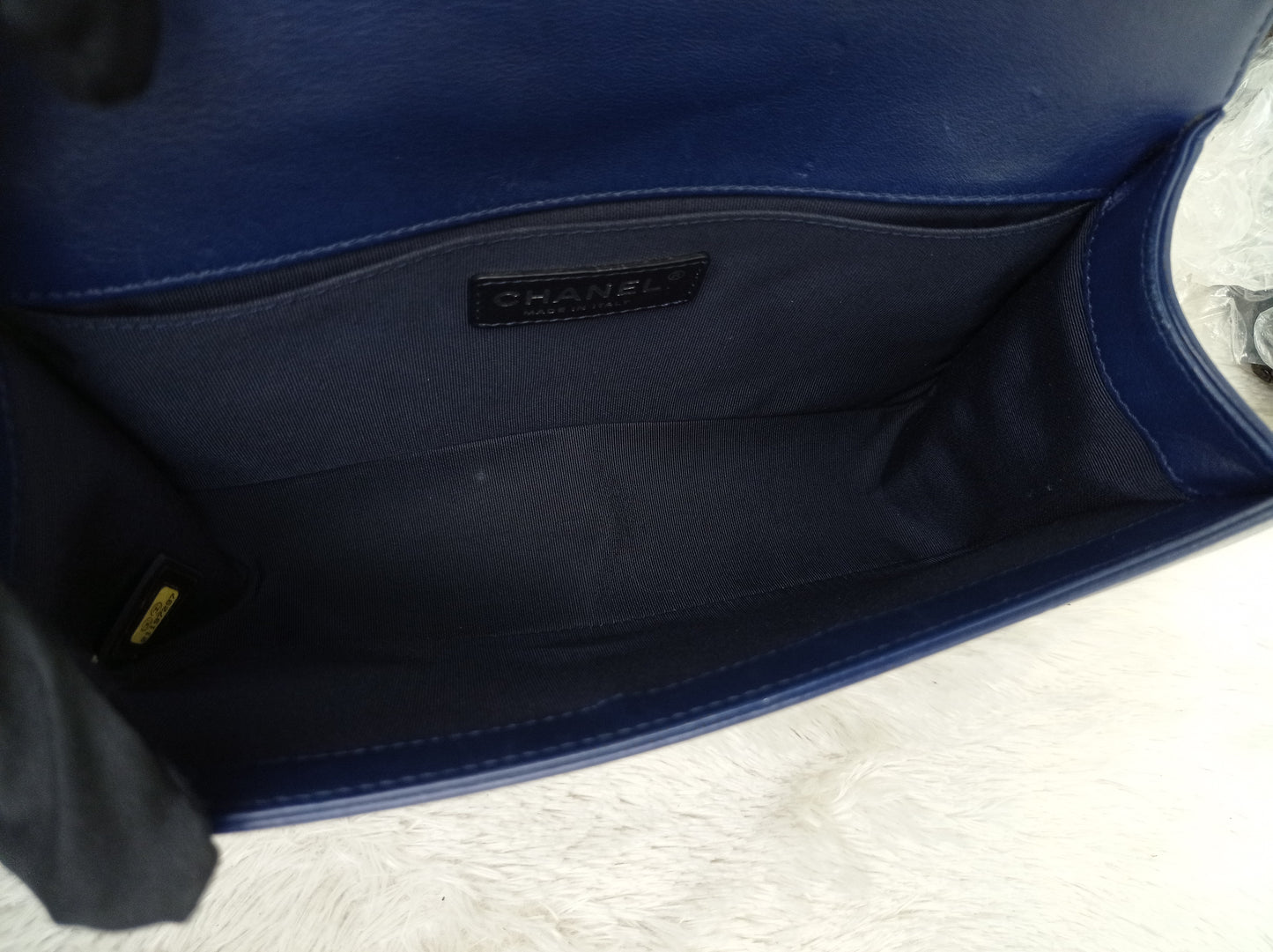 Chanel Boy 25 Lamb Navy Blue RHW #21