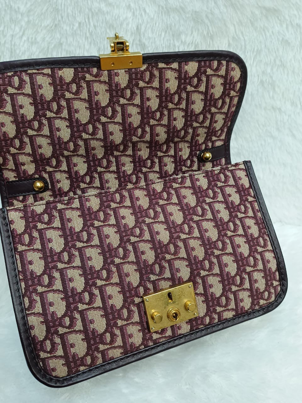 Dior Addict Flap Oblique Maroon GHW 2018