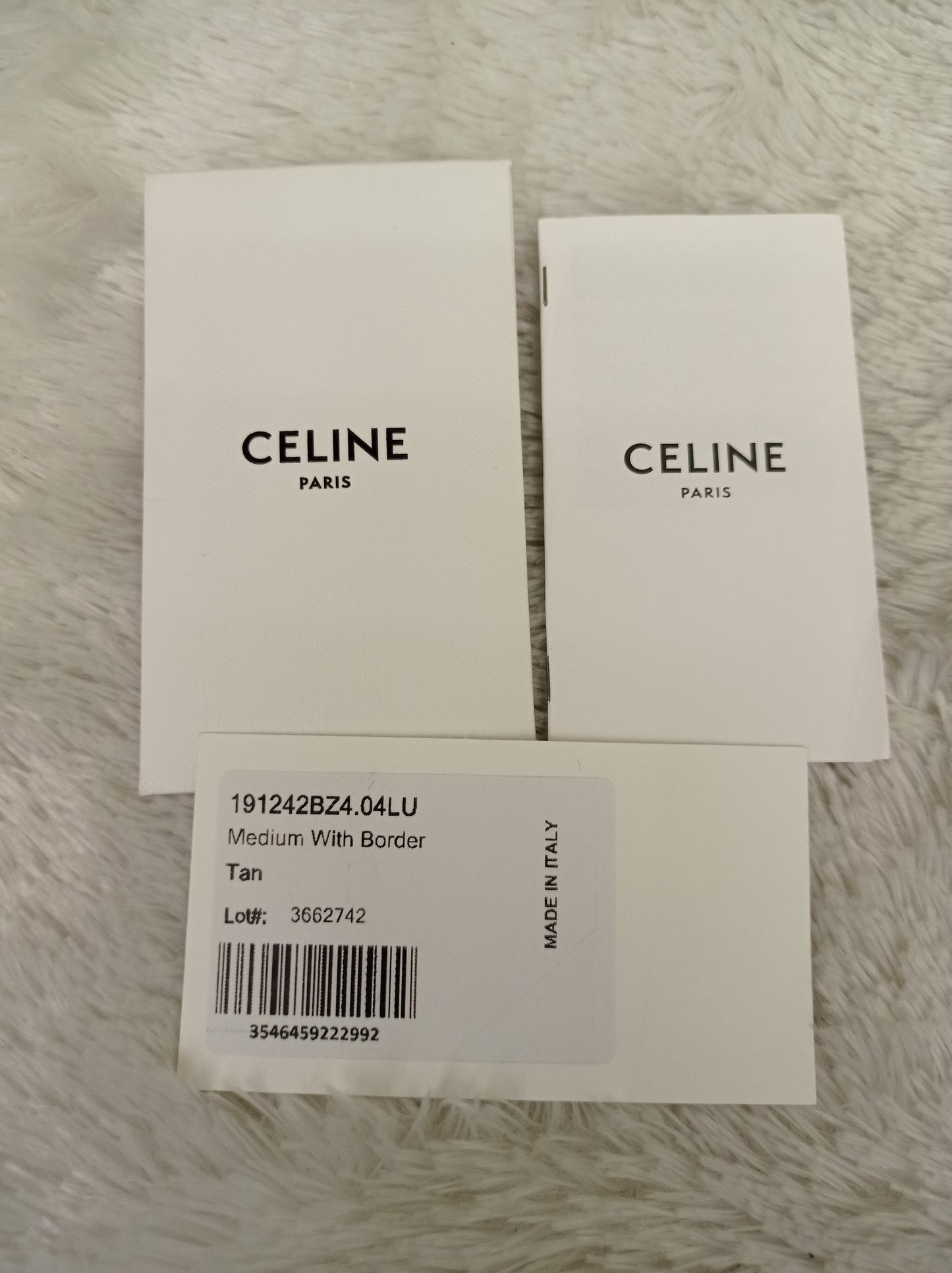 Celine Triomphe Medium Canvas Calfskin Border Tan GHW 2021