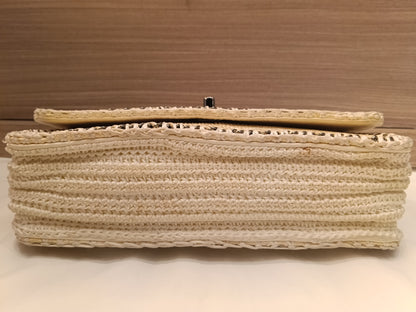 Chanel Turn Lock Flap Chain Python White SHW #11