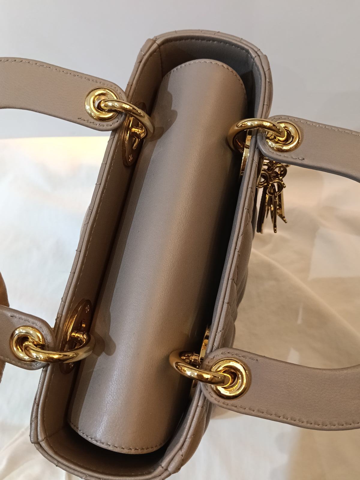 Lady Dior Small Lamb Taupe GHW 2016