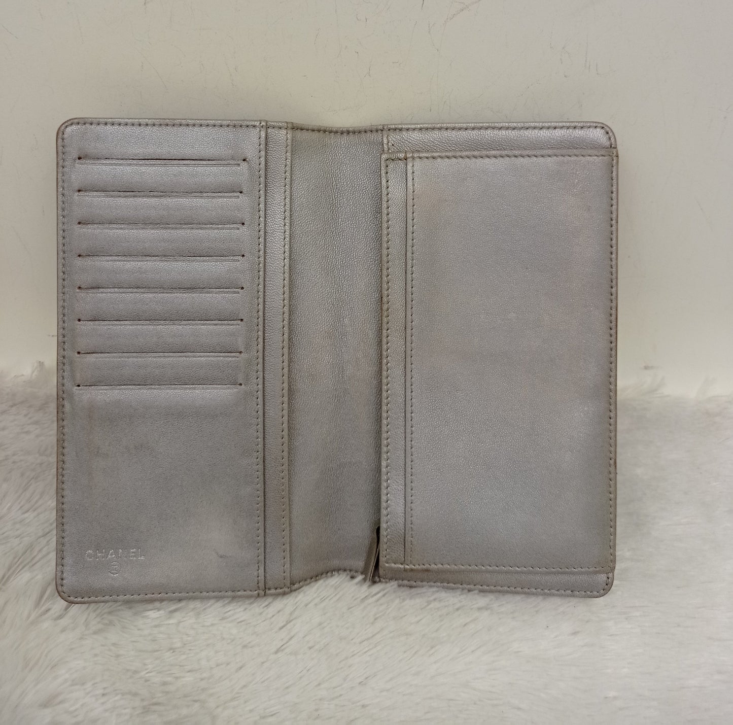 Chanel Timeless Long Flap Wallet Embossed Camellia Black SHW #14