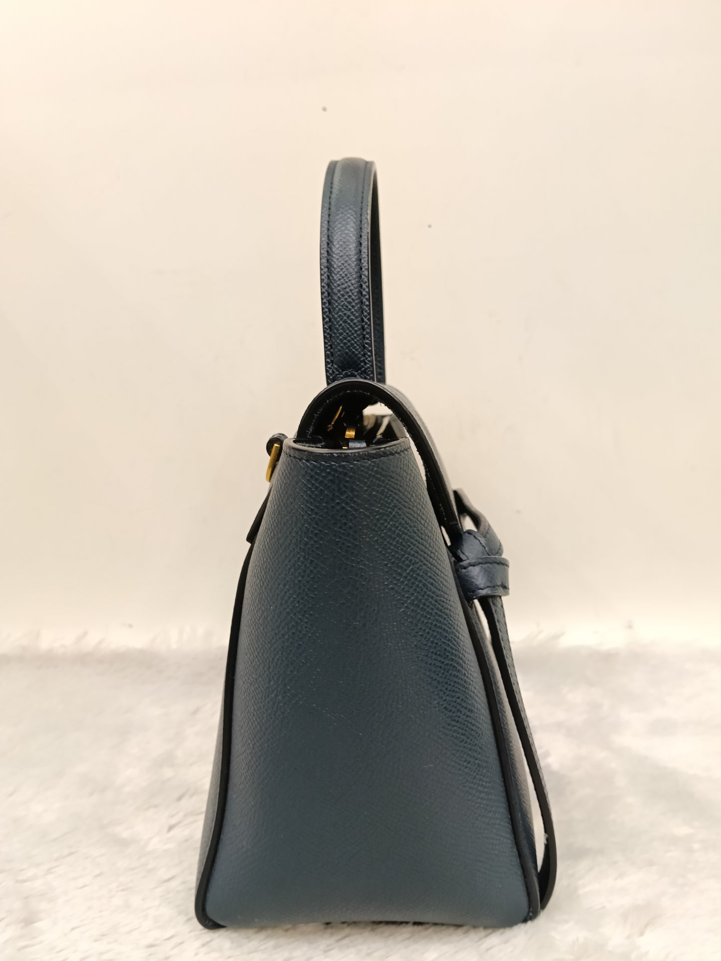 Celine Nano Belt Grained Abyss Blue GHW 2018