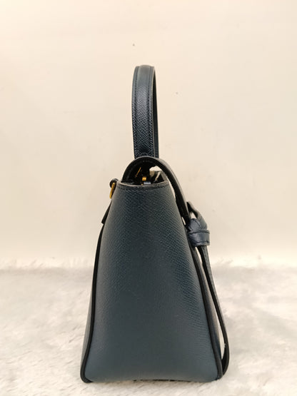 Celine Nano Belt Grained Abyss Blue GHW 2018