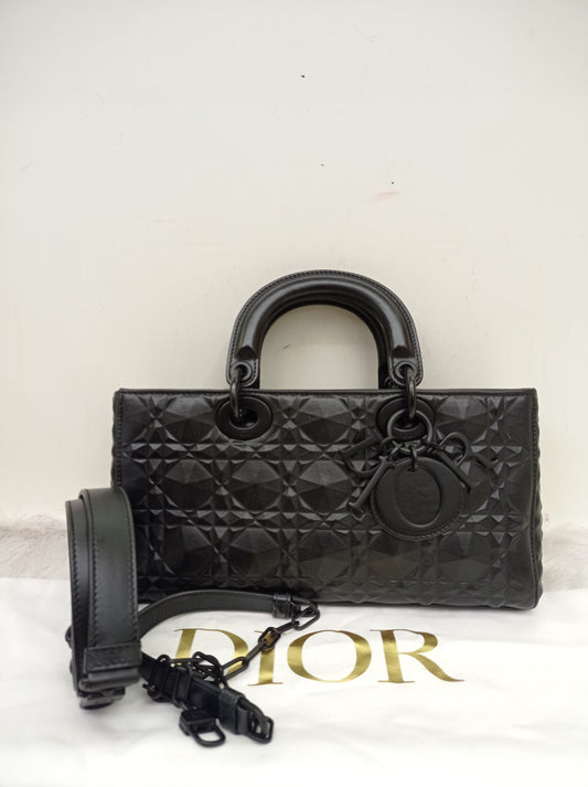 Dior Lady D'Joy Medium Cannage Diamond All Black 2022