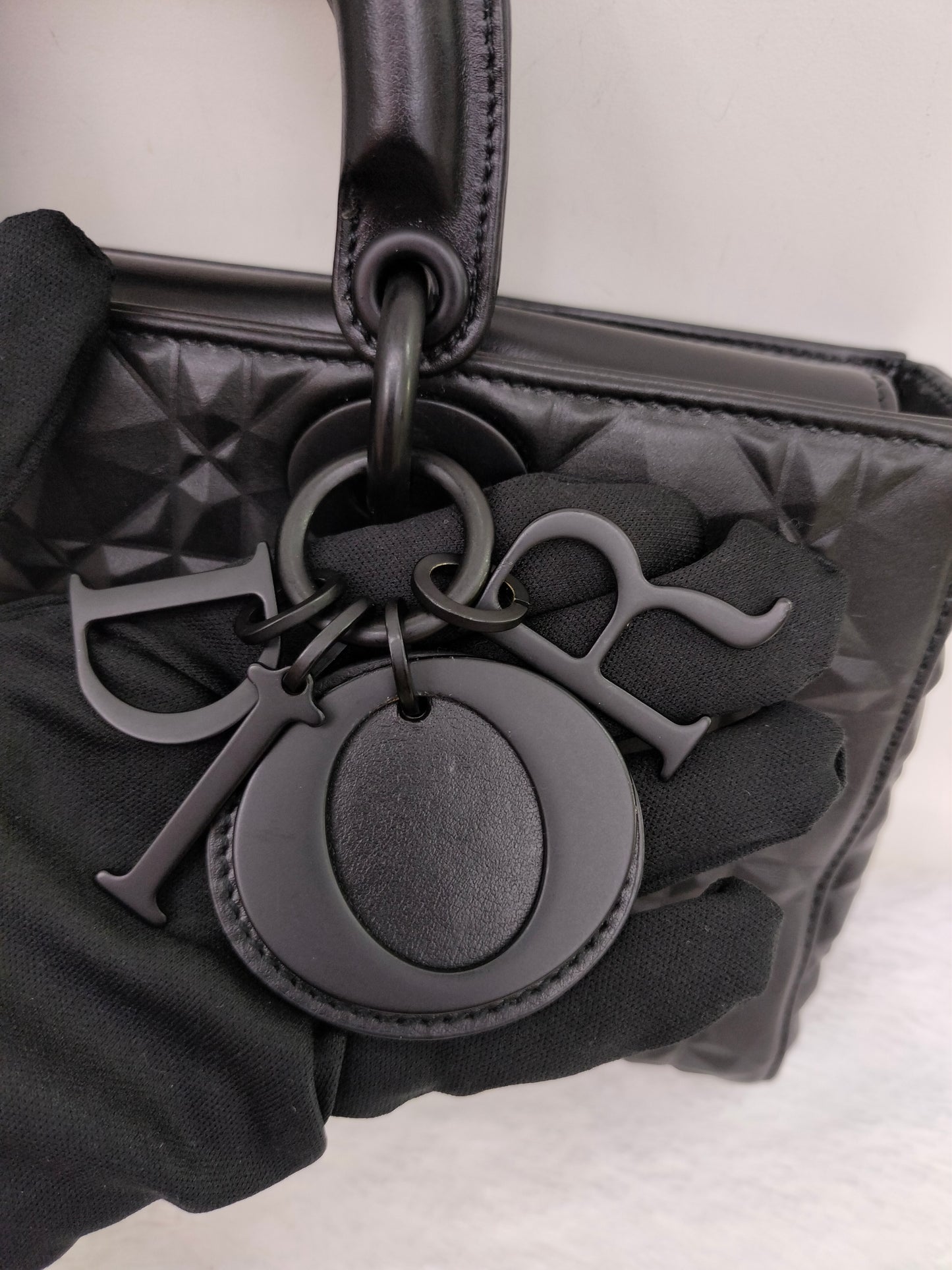 Dior Lady D'Joy Medium Cannage Diamond All Black 2022