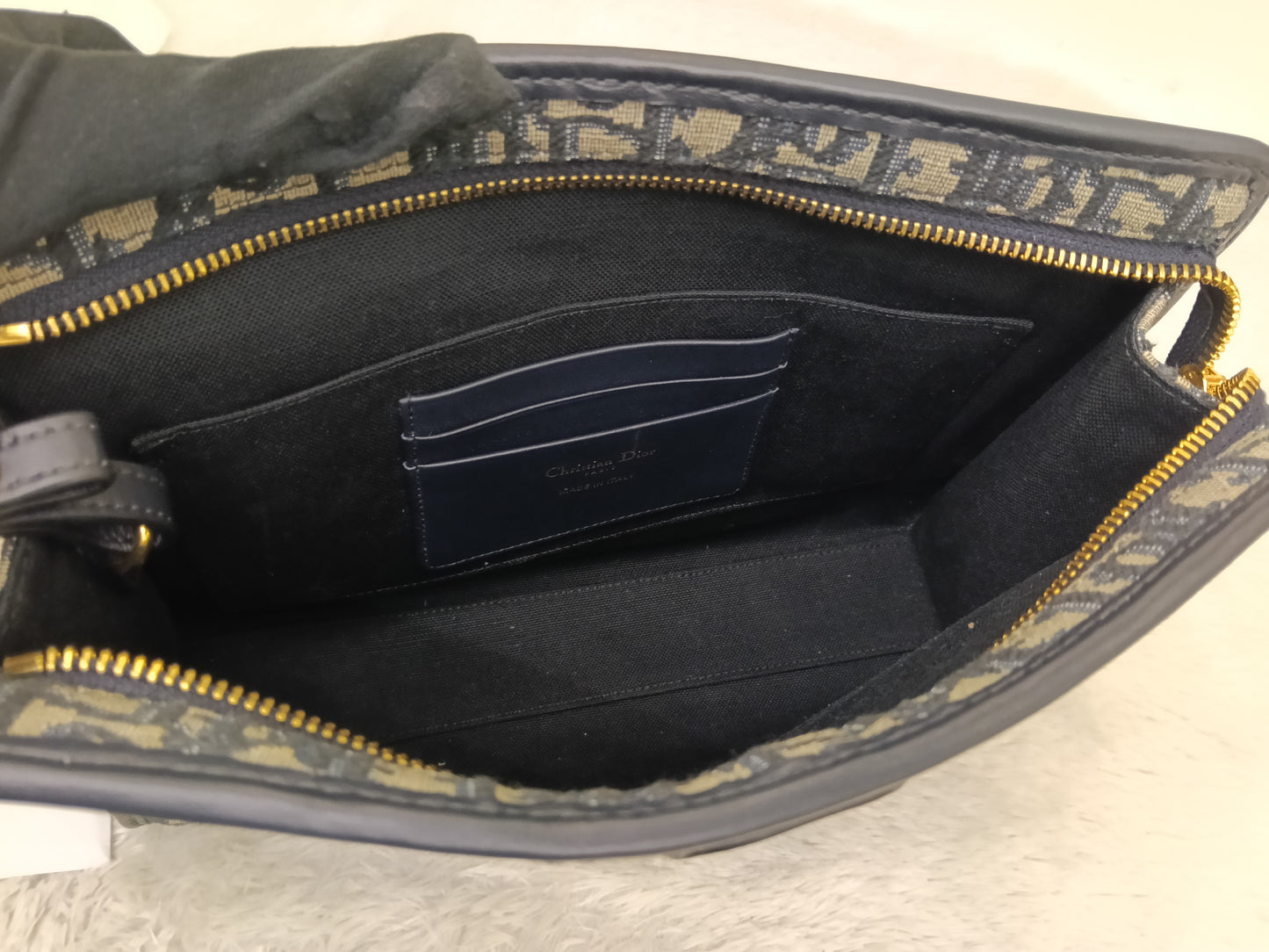 Dior Pouch Clutch Montaigne Oblique Navy GHW 2023