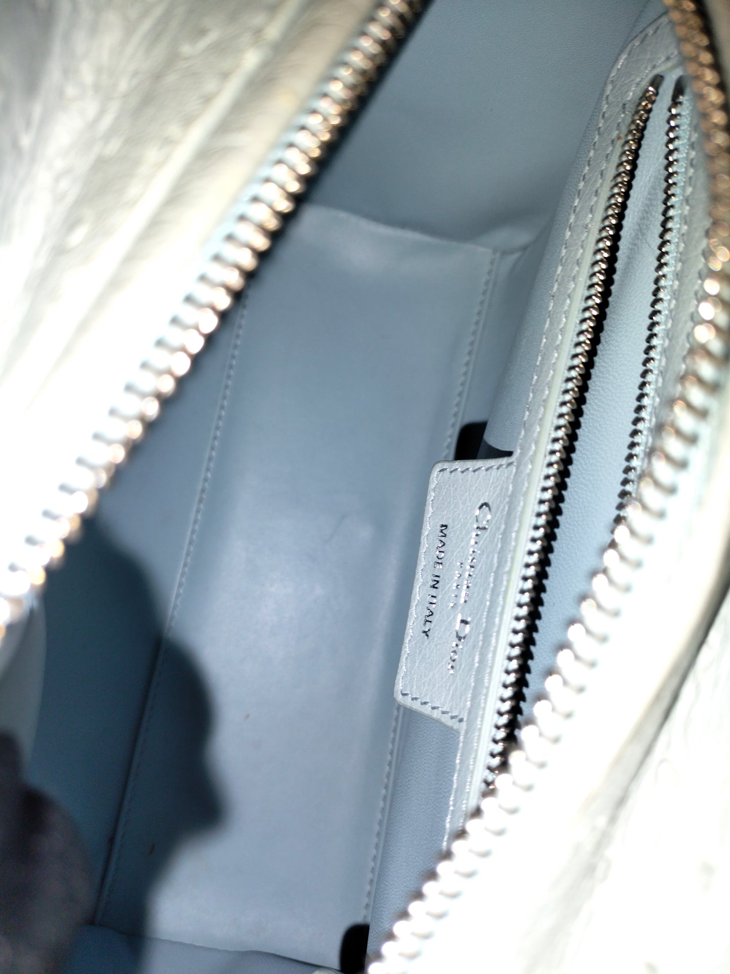 Lady Dior Medium Ostrich Baby Blue SHW 2017