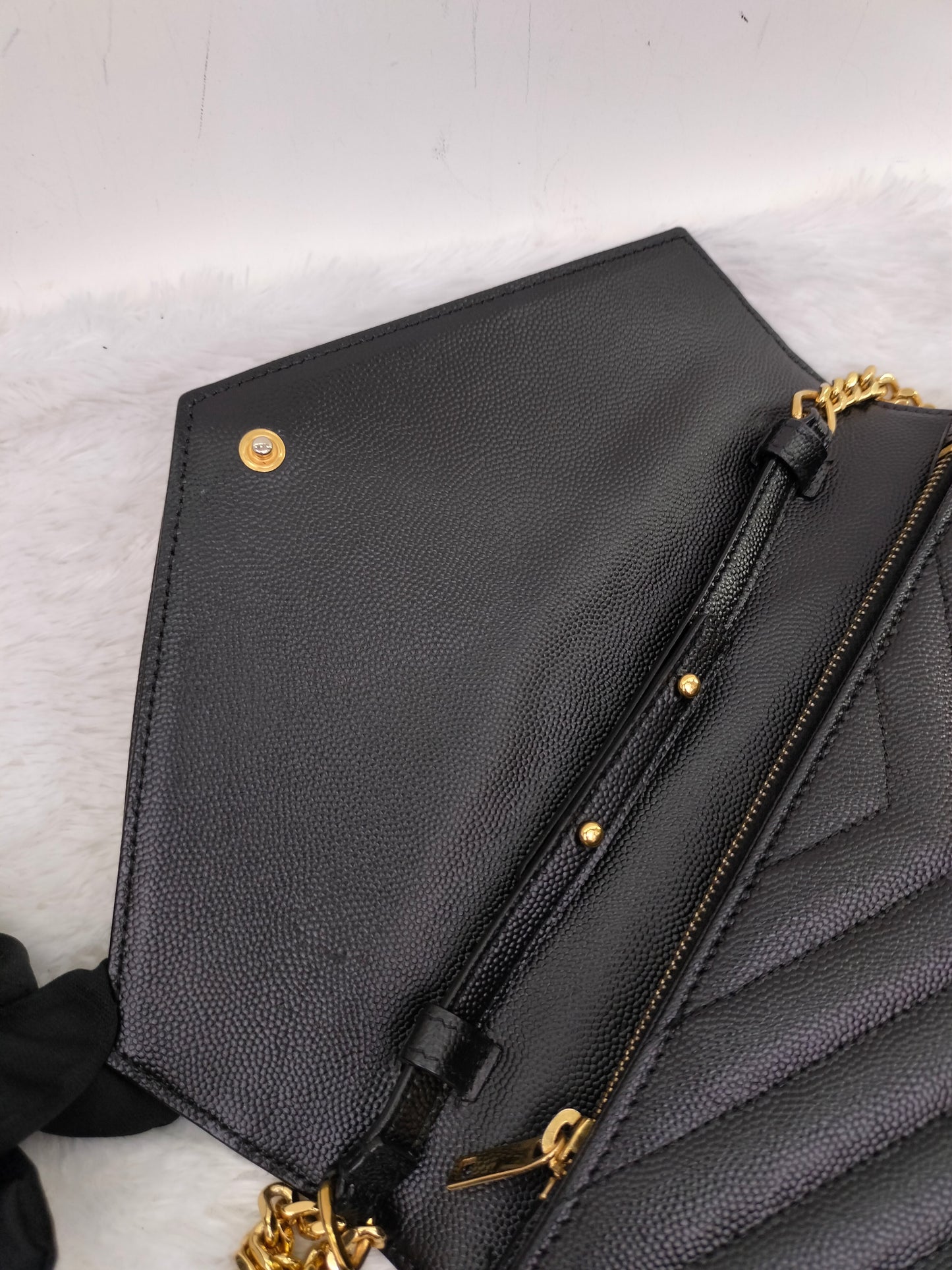 YsL WOC Chevron Grained Black GHW