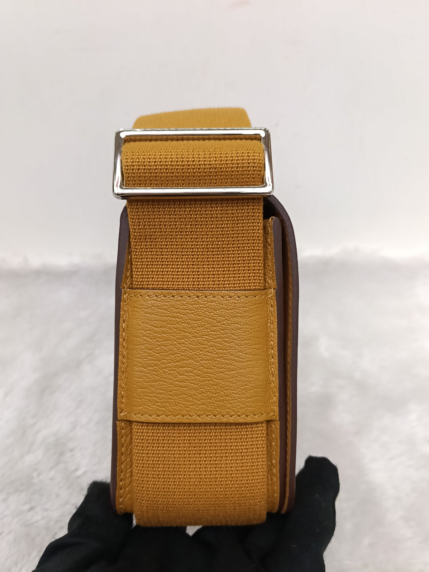 Hermes Geta Chevre Mysore Sangle Caramel PHW #B
