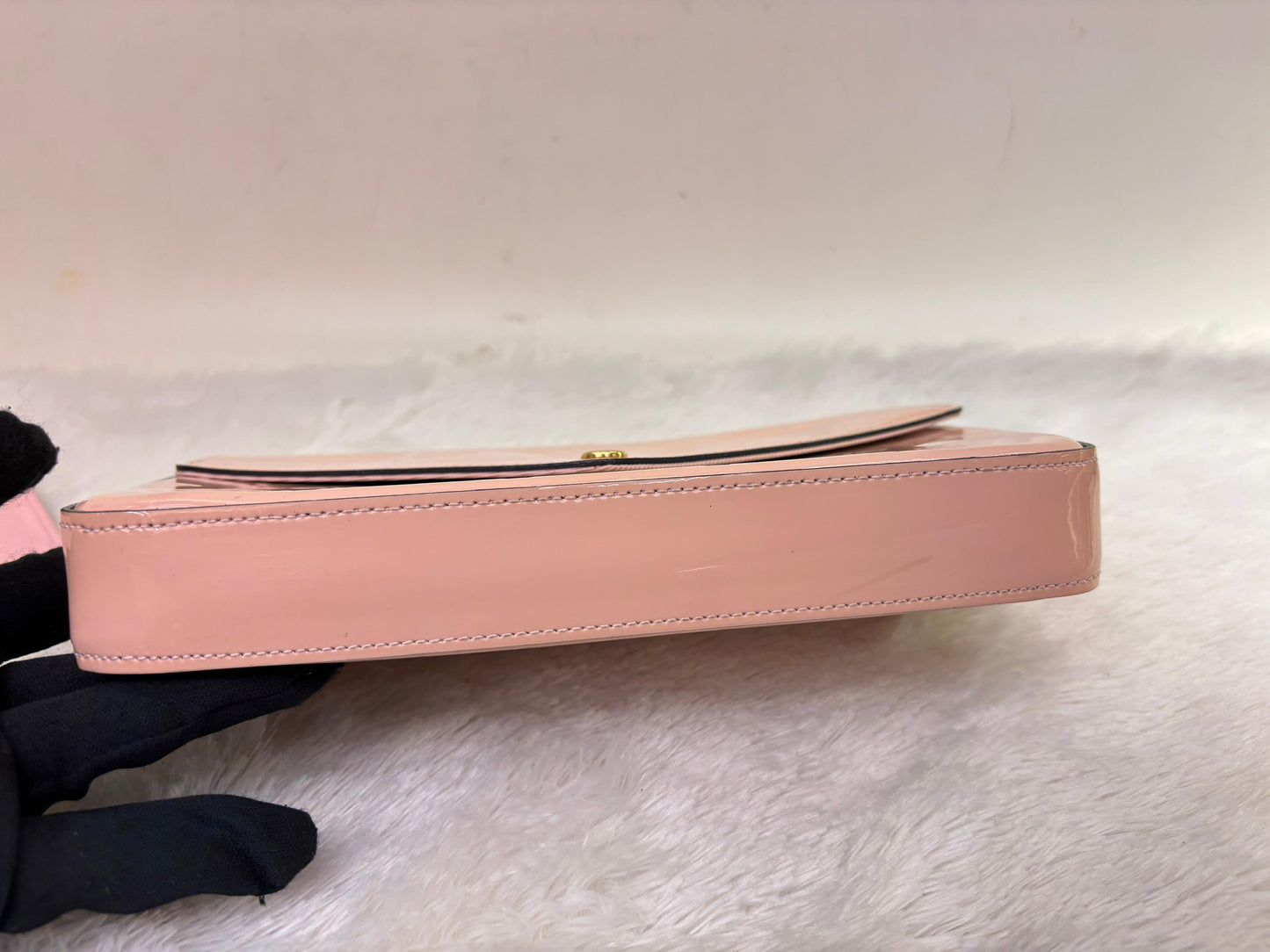 LV Felicie Monogram Vernis Rose Ballerine