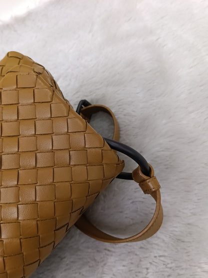 Bottega Veneta Nappa Intrecciato Flap Crossbody Camel RHW