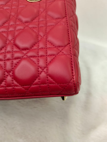 Lady Dior Small Lamb Red GHW 2016
