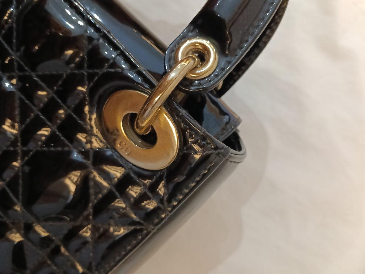 Lady Dior Mini Patent Black GHW 2019