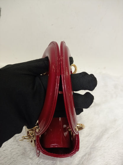 Lady Dior Mini Patent Red GHW 2019