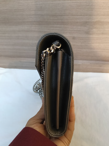 YsL WOC 22 Matelasse Monogramme Grained Grey SHW 2018