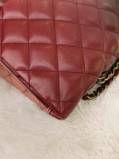 Chanel Jumbo Lamb Bordeaux Dark Red Ombre Pink RGHW SF #13