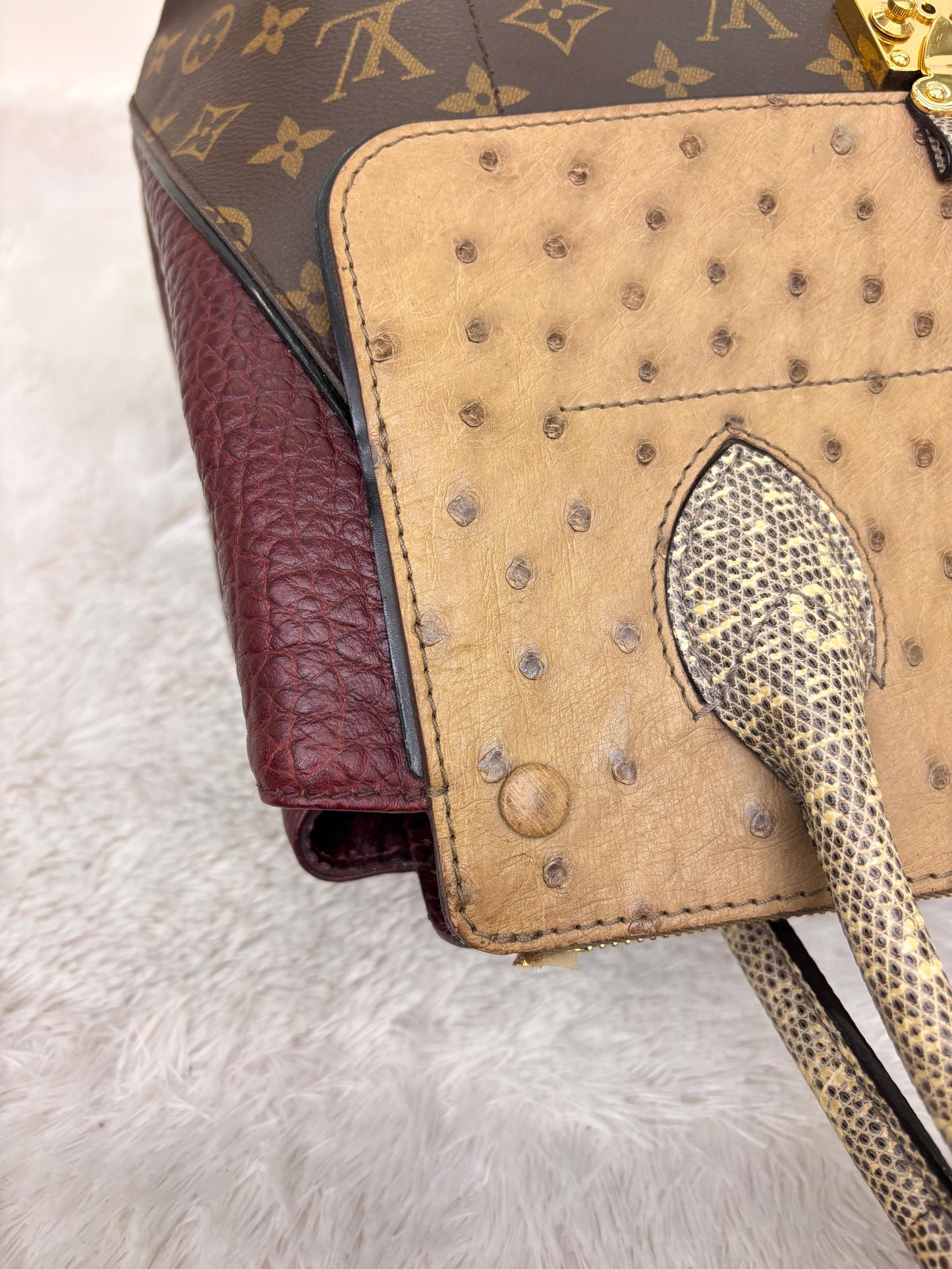 LV Majestueux MM Monogram Ostrich Lizard Bordeaux 2012