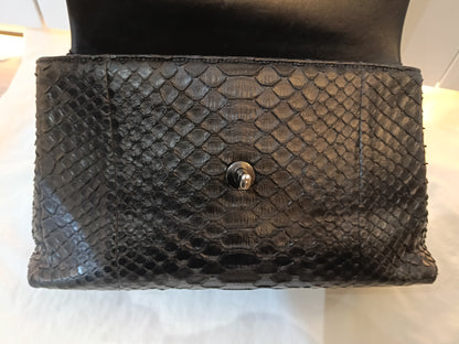 Chanel Coco Handle Medium Python Black RHW #23