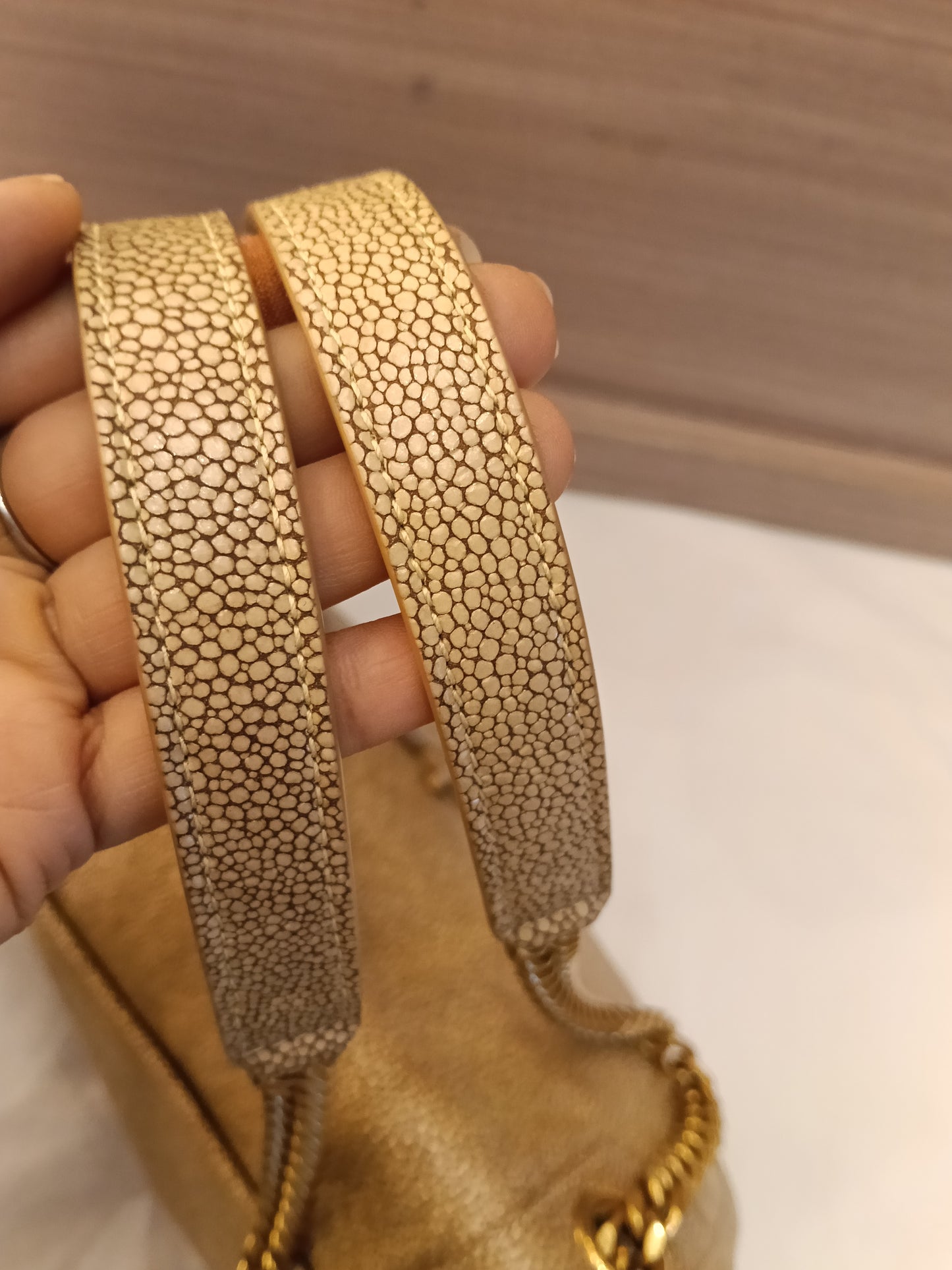 YsL Niki Medium Stingray Embossed Beige GHW 2019