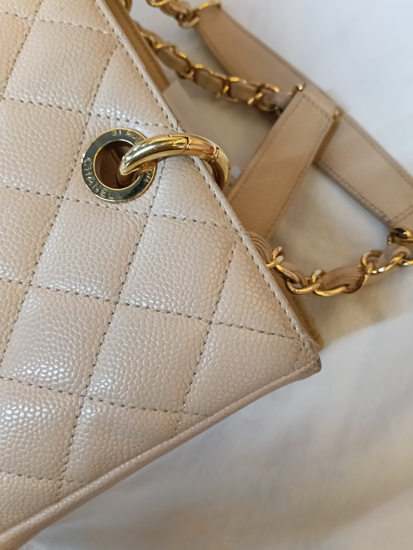 Chanel GST Caviar Beige GHW #16