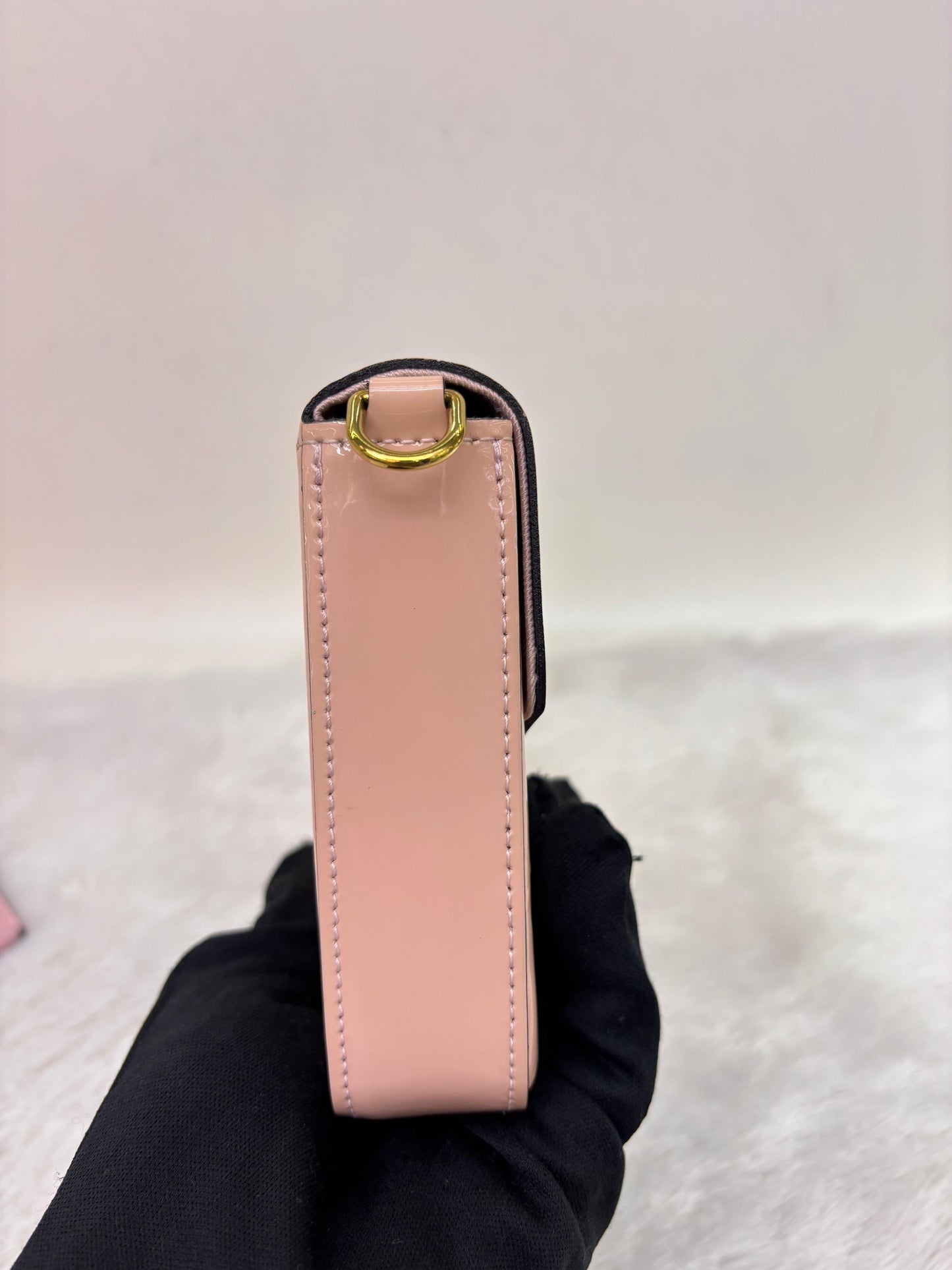 LV Felicie Monogram Vernis Rose Ballerine