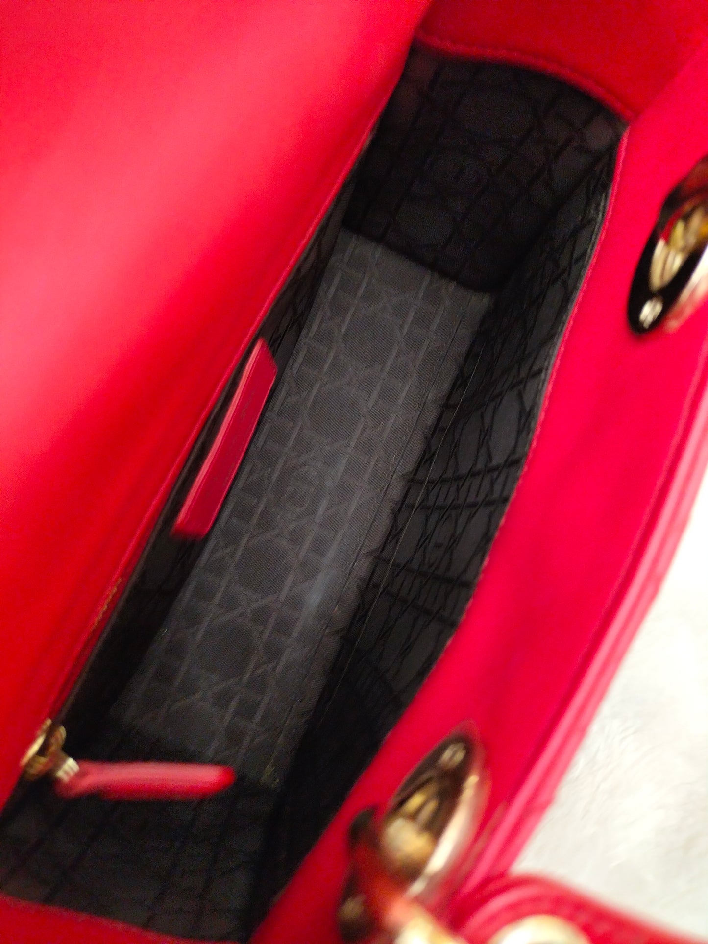 Lady Dior Small Lamb Red GHW 2016