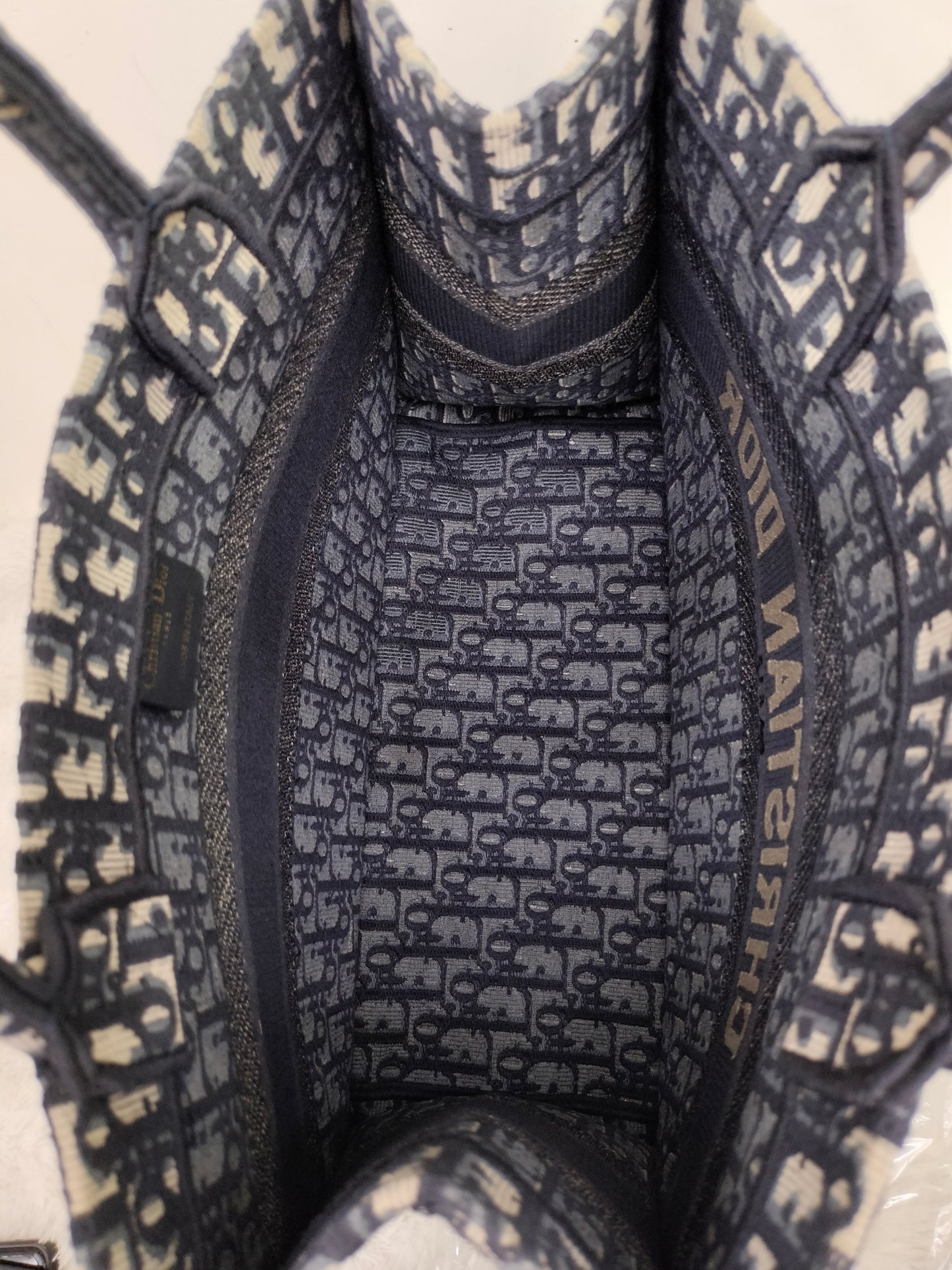 Dior Tote Book Medium Oblique Navy 2018