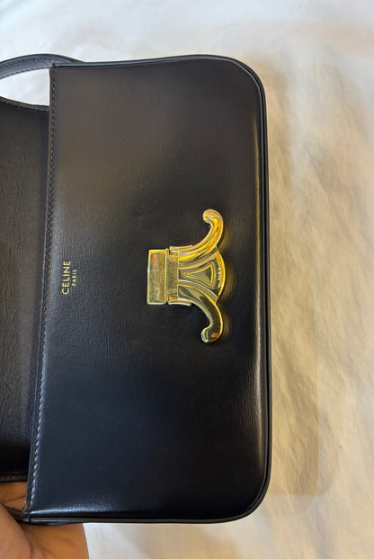 Celine Triomphe Shoulder Calfskin Black GHW 2022