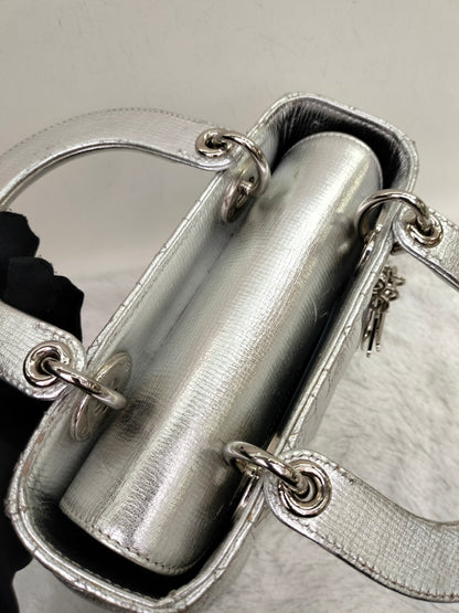 Lady Dior Small Metallic Silver SHW 2019